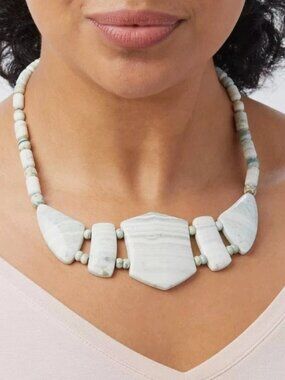 Jay King  18" Banded Quartzite Necklace - Multicolor - Sterling Silver. NWT
